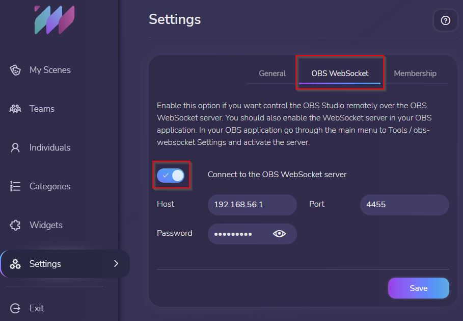 Connect to the OBS Studio